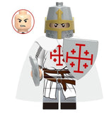 ブロックのおもちゃ レゴ互換 騎士ミニフィグシリーズ【テンプル騎士&馬】 セット
