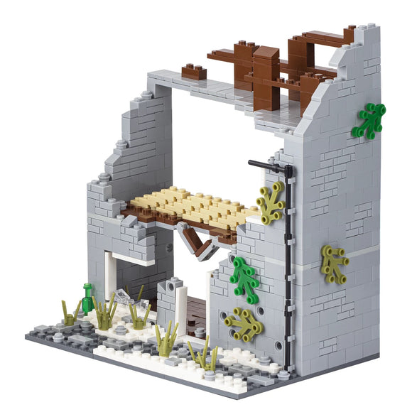 ブロックのおもちゃ レゴ 互換 ミリタリー建造物シリーズ 破壊されたビル