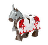 ブロックのおもちゃ レゴ互換 騎士ミニフィグシリーズ【テンプル騎士&馬】 セット